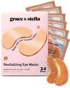 grace & stella Caffeine Under Eye Patches - Awakening Eye Patches for Puffy Eyes and Dark Circles - Under Eye Mask Patches with Niacinamide & Hyaluronic Acid - Vegan, Cruelty-Free (Bronze, 24 coppie)