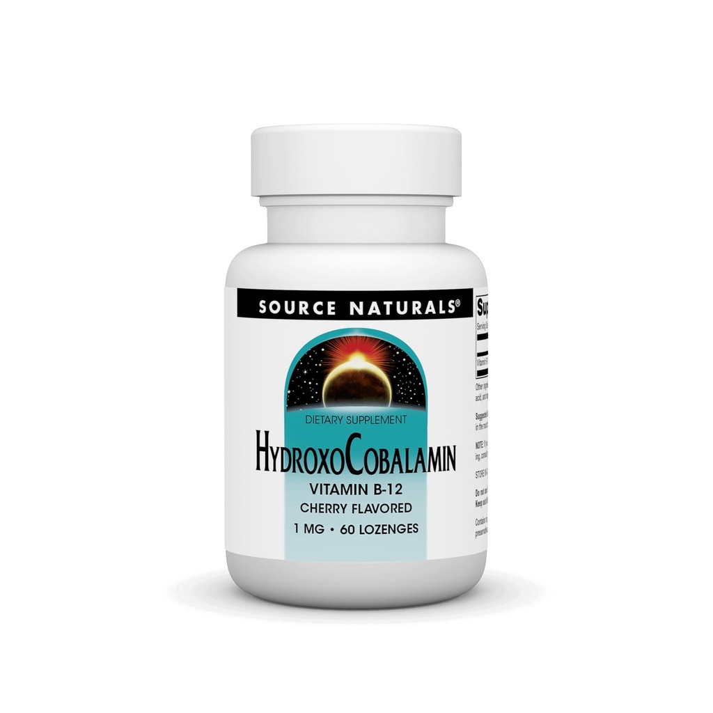Fonte Naturals HydroxoCobalamin, Vitamina B-12, 1 mg - 60 Destinazioni aromatizzate alla ciliegia