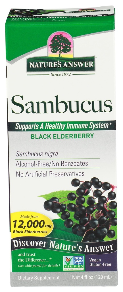 Risposta della natura Sambucus Integratore alimentare, Originale per il supporto quotidiano immunitario e antiossidante | Made in the USA | Alcohol-Free, Gluten-Free & Vegan 4oz (Pack 1)