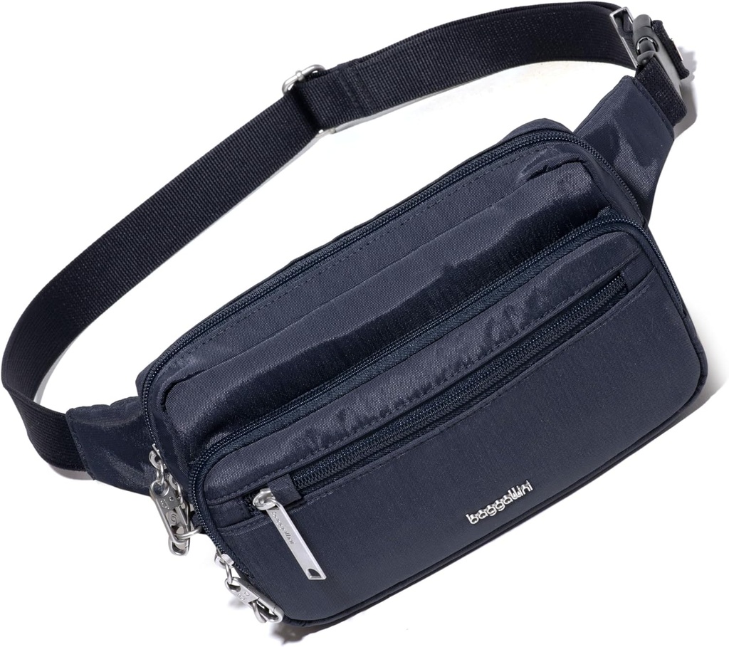 Baggallini Securtex Antifurto Cinghia Fanny Pack per donne RFID Portafoglio chiusura Zipper-Travel Bag Crossbody Purse