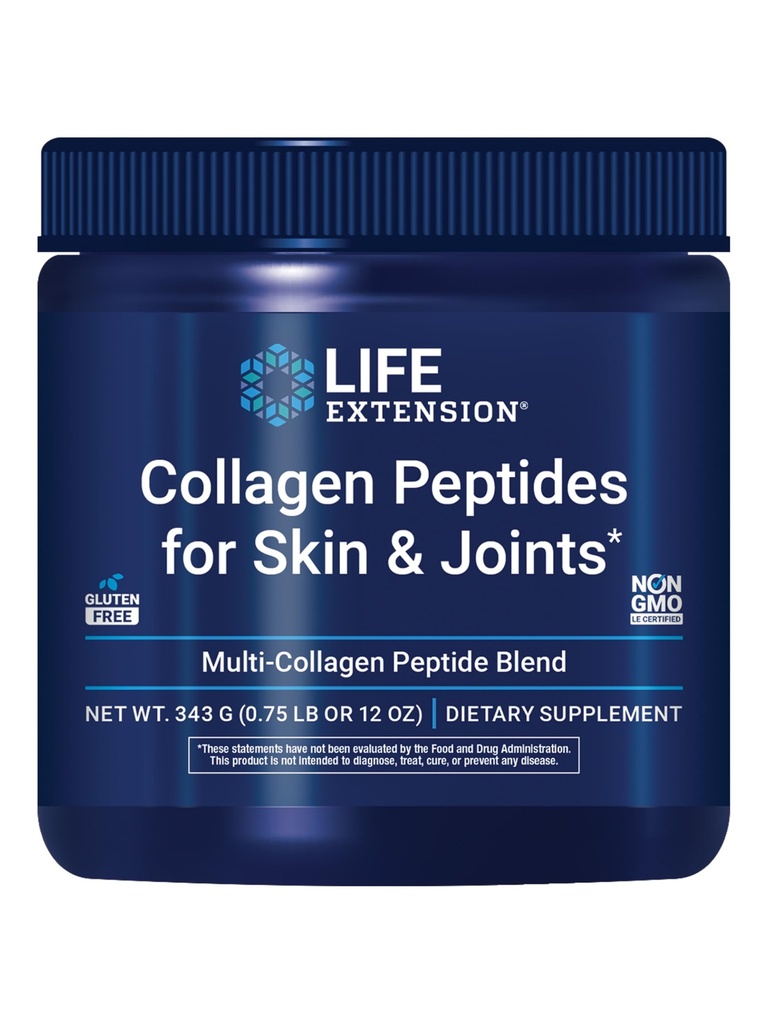 Peptidi di collagene di Estensione di vita per pelle & articolazioni, tipi di collagene I, II & III in una polvere di facile mix, senza glutine, non OGM, peso netto 343 Grammi