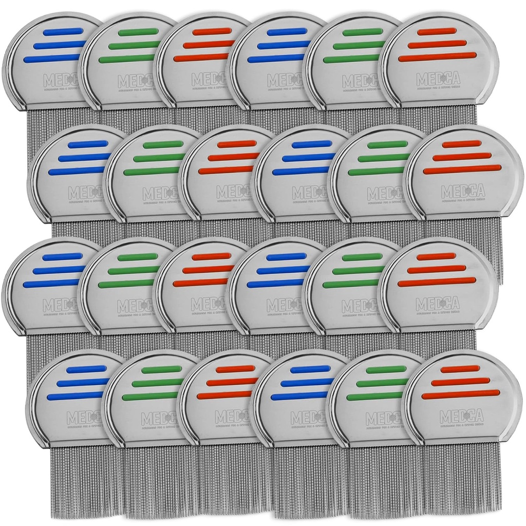 Lice Comb - (Pack of 24) Trattamento di Liceo Testa che è individualmente confezionato Louse in acciaio inossidabile professionale e Nit Combs Rimuove uova con punte arrotondate per il comfort