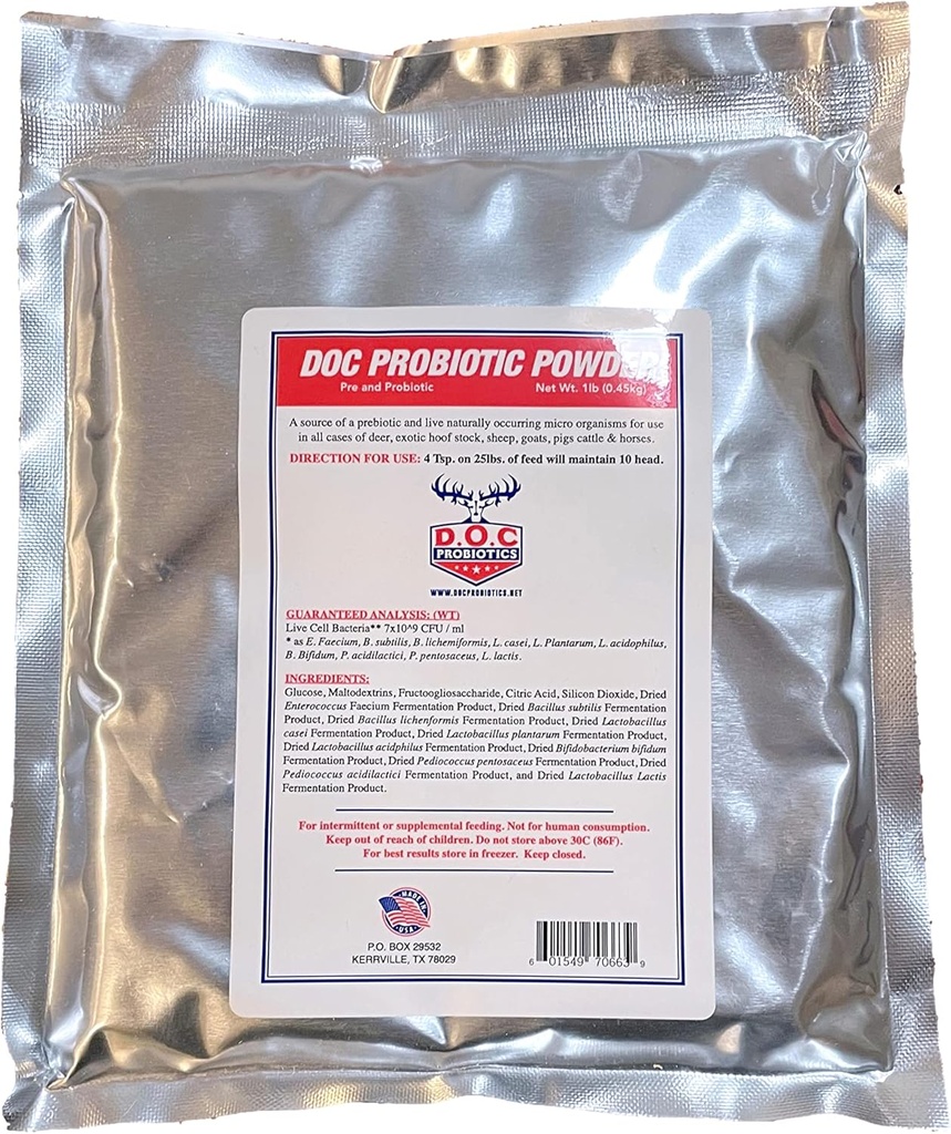 Doc Probiotic Powder Live Cell Bacteria bestiame Probiotic Goats, Cows, Cavallo, Pecora, Pigs, Deer Gut Health