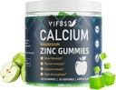 Calcium Magnesio Zinc Gummies 600mg con vitamina D3 K2, 120 Gummies Pianta Basato Zucchero-Free Calcium Gummies High Absorption Complex Calcium Supplemento 70+ Trace Minerals for Bone Strength, Vegan