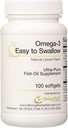 Omega-3 'Easy to Swallow' Ultra-pure Fish Oil Supplemento naturale limone Flavor 100 Softgels