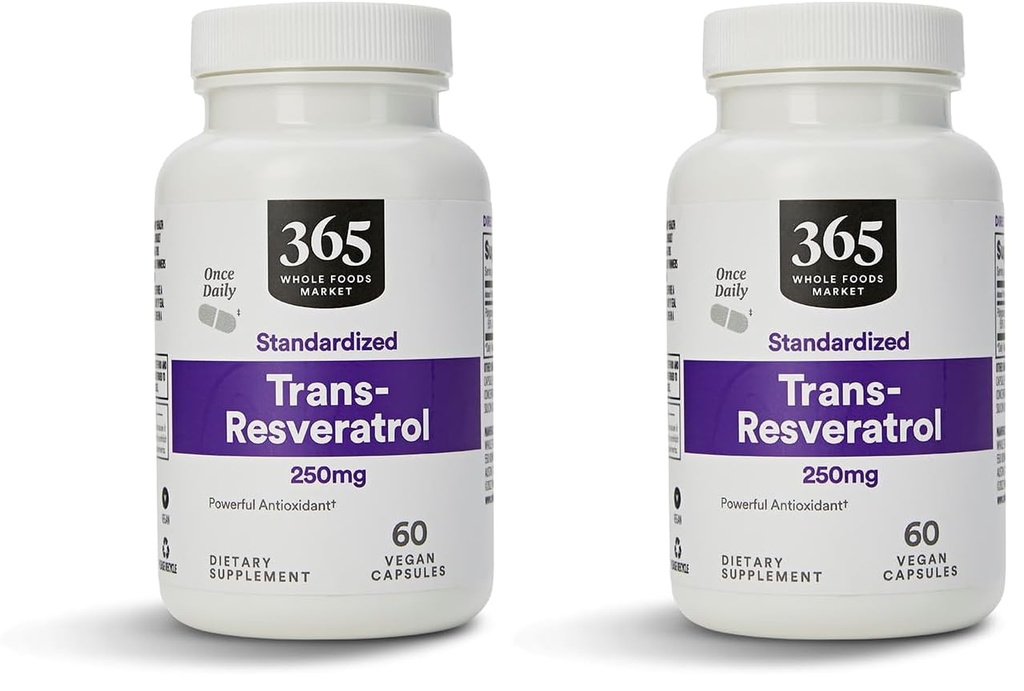 Mercato degli alimenti integrali, Transresveratrol 250Mg, 60 capsule di Vegg (Pack of 2)