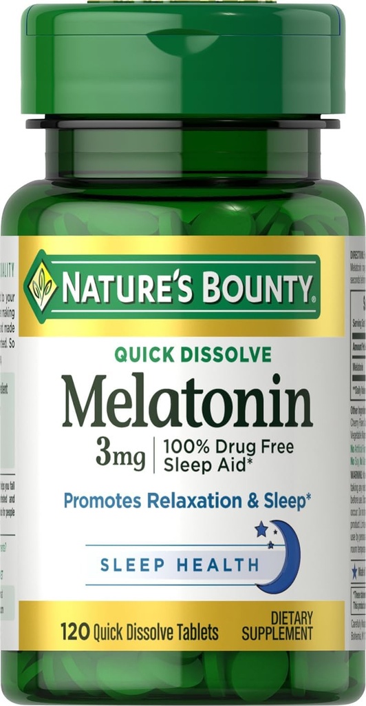 Bounty Melatonin Tablets, 3 mg, 120 conte