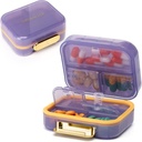 Toplive 7 scomparti Portable Pill Organizer Travel Medicine Pill Organizer, Moisture Proof Small Pill Case Pocket Pill Holder Daily Pill Container Box per Fish Oil Vitamins, Viola