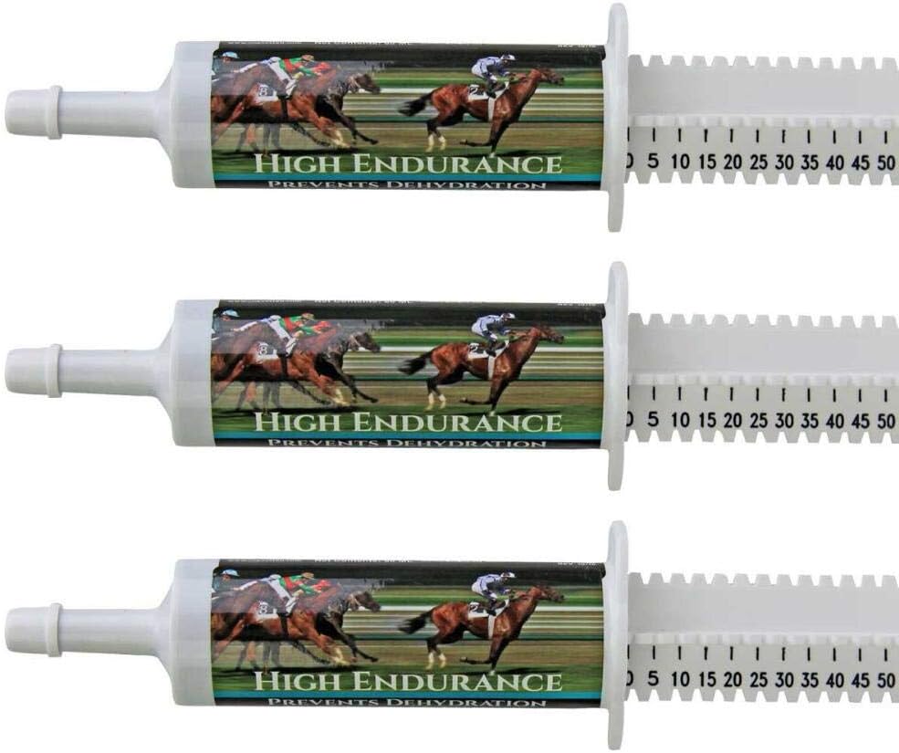 High Endurance Oral Paste Horse Supplement per Cavalli—3-Pack. Elettroliti, vitamine e minerali per aiutare a prevenire la disidratazione. Tre siringhe facili da 60 ml. Cox Veterinary Lab. Realizzato in USA.