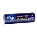 TUMS Compresse azotate ad alta resistenza per sollievo da stomaco masticabile e sollievo da indigestione acida, aromi assortiti frutta - 8 Conte Roll