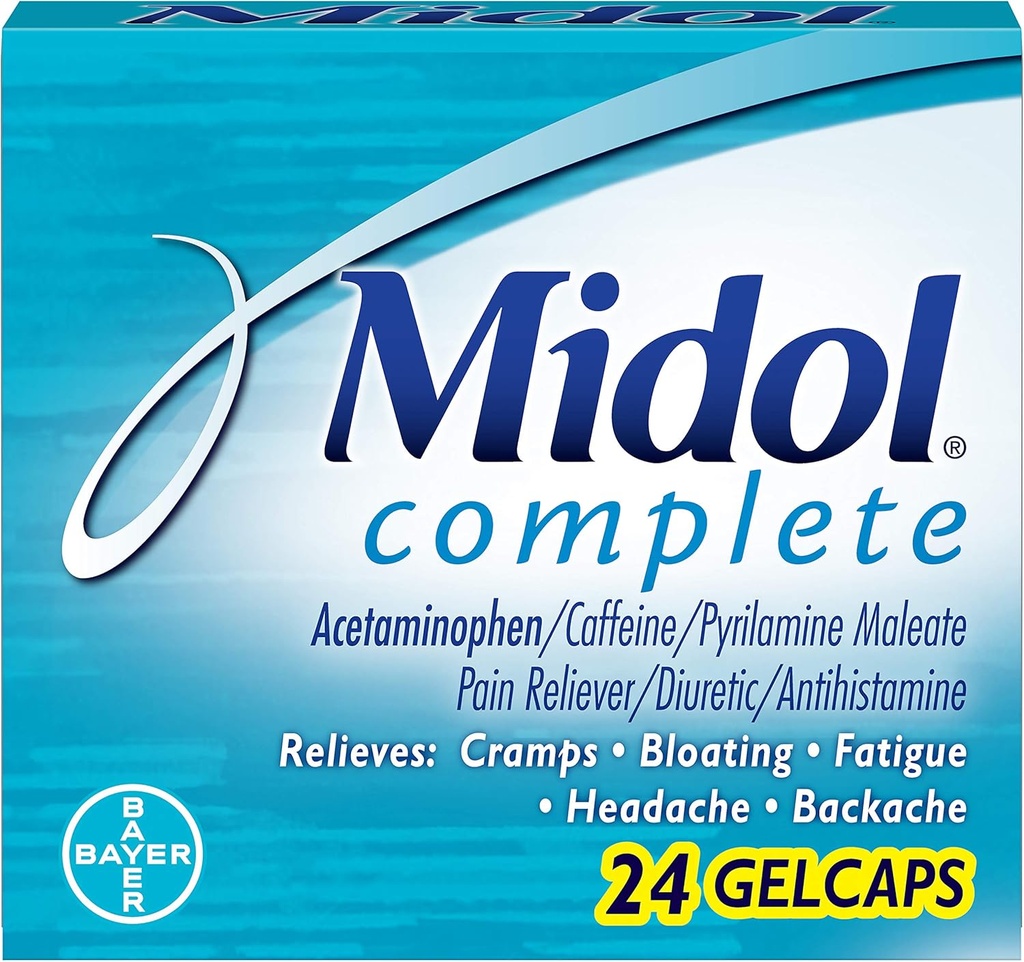 Midol Menstrl Glcap Size 24s Midol Massima resistenza Menstrual completa sollievo del dolore