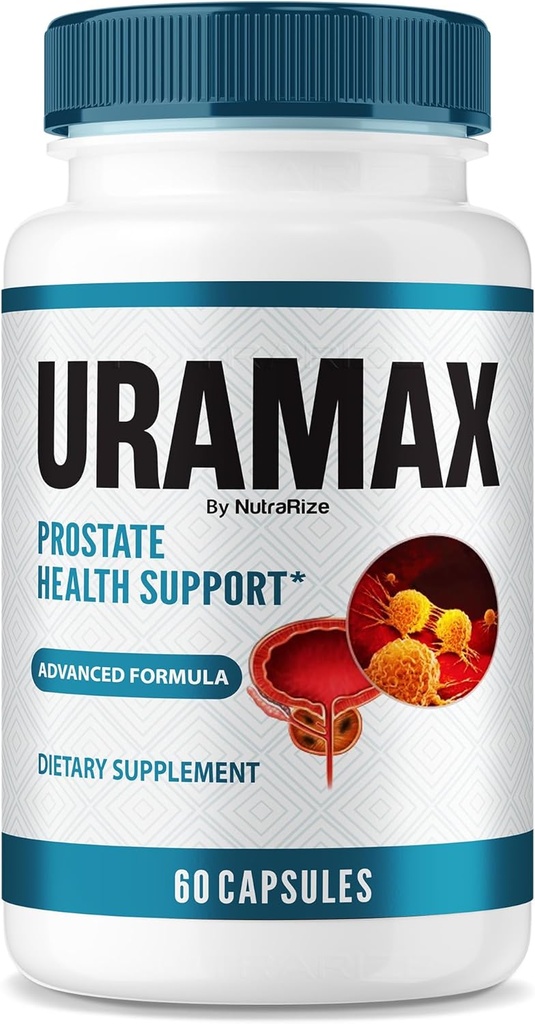 NutraRize Uramax Capsules, Uramax Prostate Health Support, UraMax All-Natural Supplement, Uramax Extra Forza Pillole per Promuovere Stamina ed Energia, Ura Max Pills Recensioni (60 capsule)