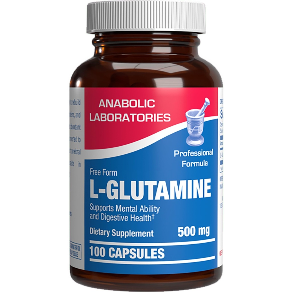 Free Form L-Glutamine Supplemento - Clinical L Glutamine Capsule 500mg per Gut Health and Immune Support - Potente Aminoacido Glutathione Precursor - Non-GMO & Made in Italy - 100 Serve