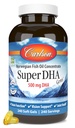 Carlson Super DHA Gems - 500 mg DHA Supplementi, 640 mg acidi grassi, Concentrato di olio di pesce norvegese, Wild-Caught, capsule di olio di pesce a base sostenibile, 240 Softgels
