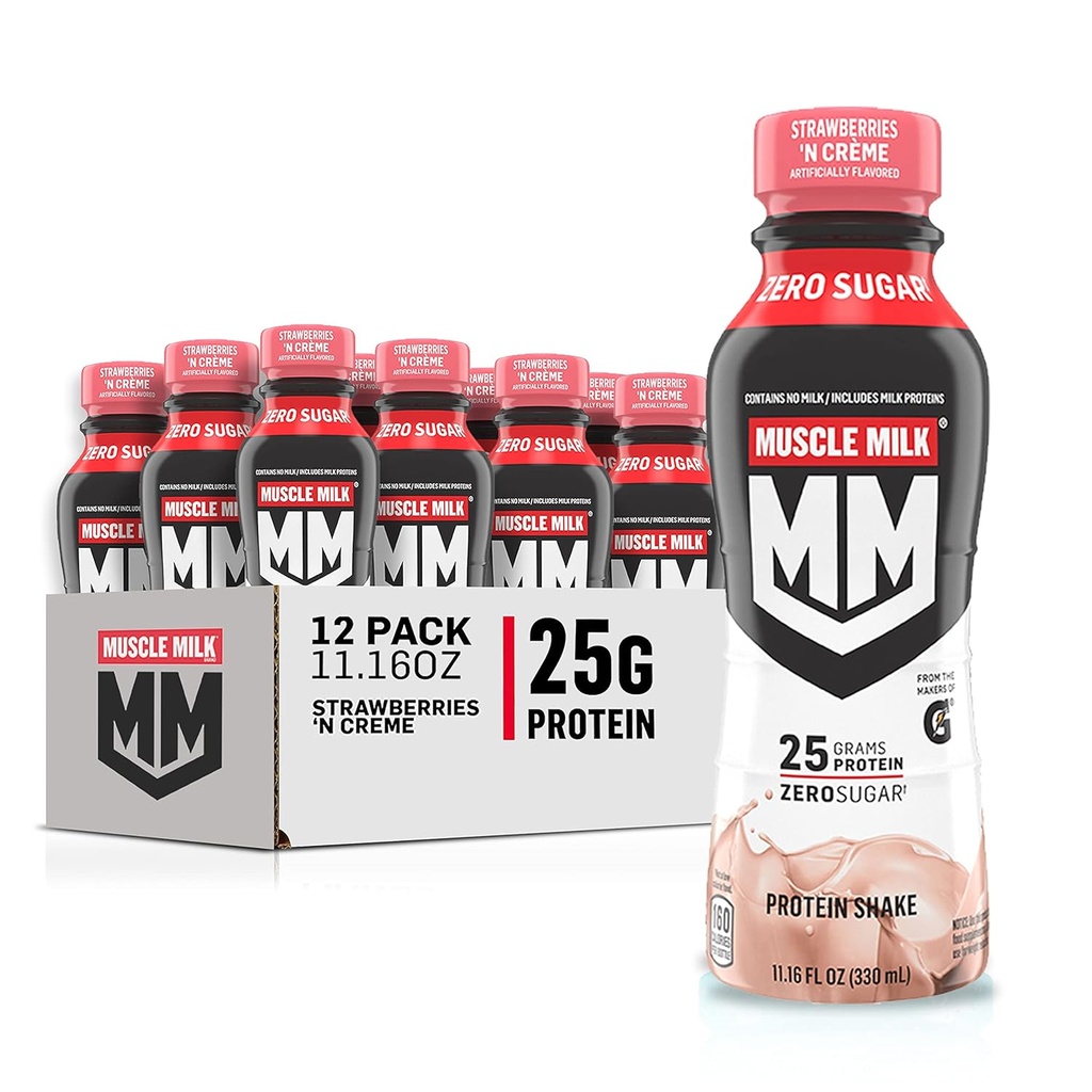 Muscolo Latte Genuine Shake, Fragola, 11.16 Fl Oz Bottiglie (Pack of 12)