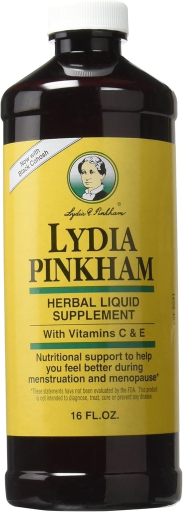 Lydia Pinkham Liquid Herbal Supplemento per Menstruation e Menopause Support, 16 oncia