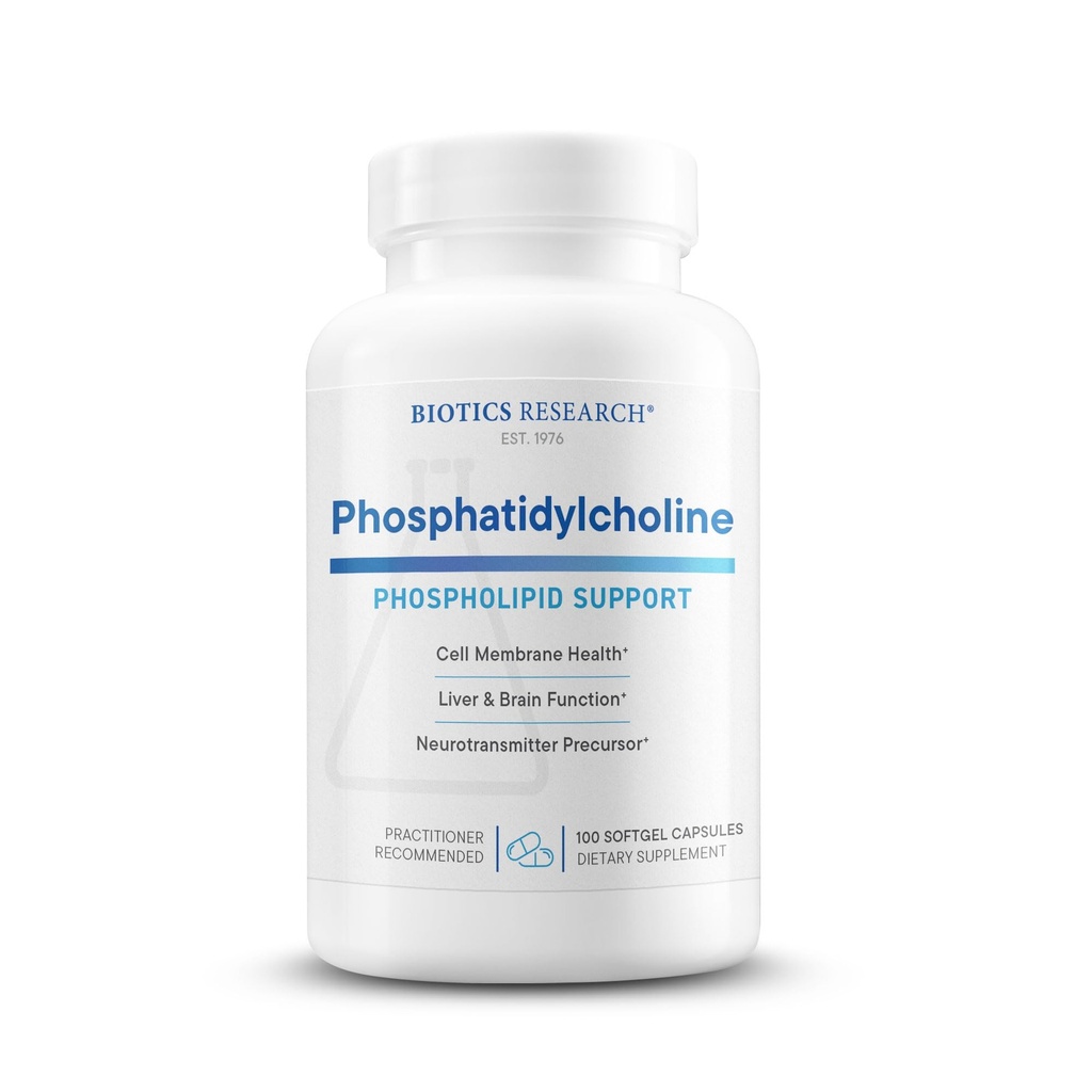 Biotics Research Phosphatidylcholine 420 mg/softgel, Funzione cognitiva sana, derivata dalla lecitina, contiene colina per acetilcolina neurotrasmettitore, 100 Serve