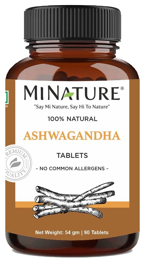 Ashwagandha Tablets- 90 compresse, 1000 mg per mi Nature | 45 giorni Alimentazione |100% naturale Ashwagandha | Vegan | dall'India