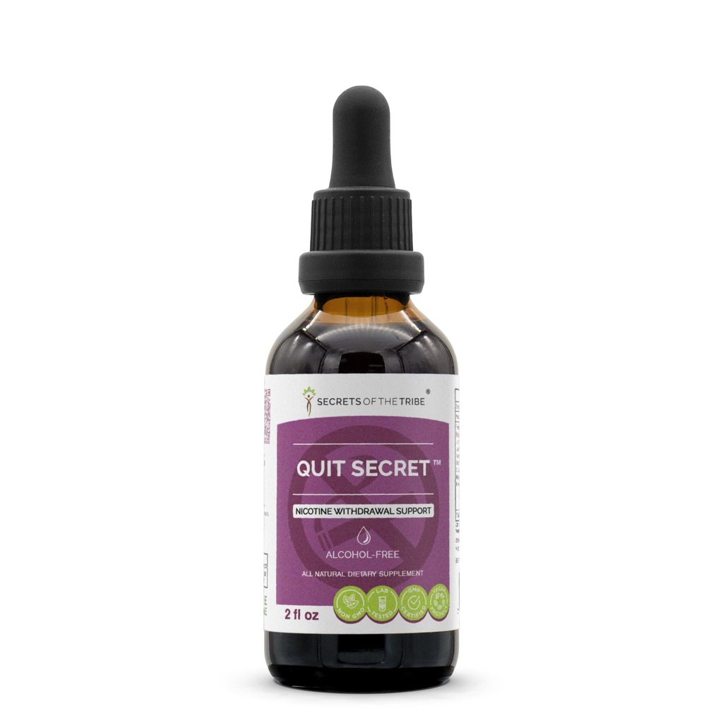 Estratto privo di alcol segreto, liquirizia, polmonare, nutmeg, San Giovanni Wort. Glycerite Tincture, nicotina supporto di prelievo (2 fl oz)