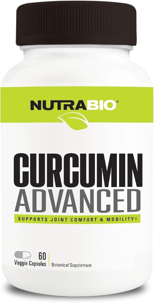 NutraBio Curcumin Advanced Digestion & Joint Support Complex, 60 capsule vegetali