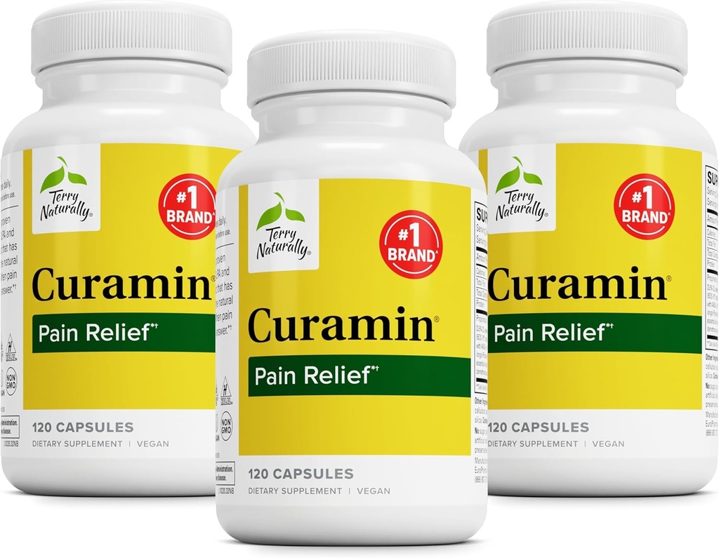 Terry Naturally Curamin - Supplemento Curcumina per Circulation & Endorphin Support - Supporto per Discomfort Occasionale - Aiuta i muscoli sani - 120 capsule (Pack of 3)