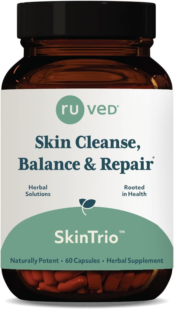 SkinTrio - Integratore di Neem con Estratto di Neem Organico & Amla, Integratore di Supporto Skin & Microbiome - 60 Capsule Vegetariani (1 Conte)
