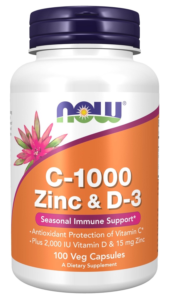 Ora Integratori, C-1000 Zinc & D-3, Supporto Immune Stagionale*, 100 capsule di Veg