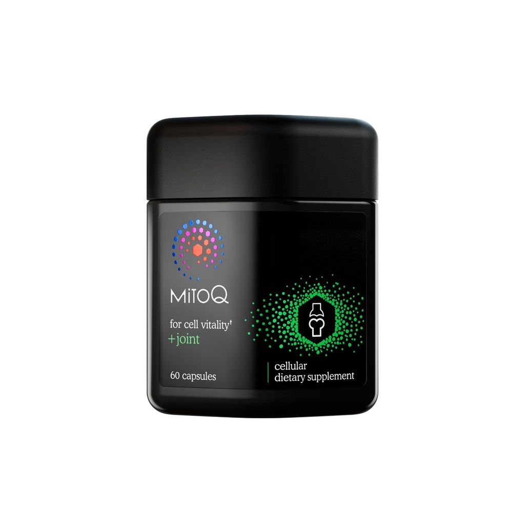 MitoQ +Joint Advanced CoQ10 Antiossidante Supplemento - Contiene Mitoquinol Mesylate & Green Lipped Mussel Omega Oil Extract - Supporta giunto sano, mobilità e vitalità cellulare (60 capsule Softgel)