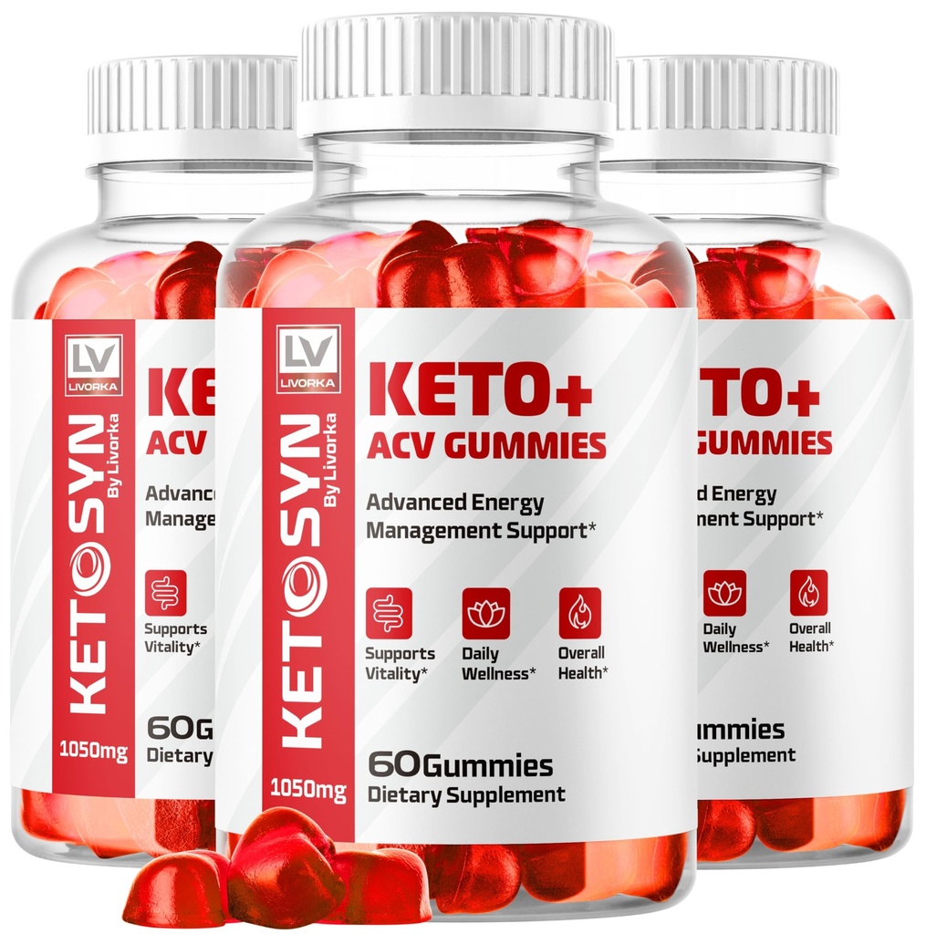 LIVORKA (3 Pack) Ketosyn ACV Gummies, Keto Syn Gummies, Ketosyn Keto Plus ACV Gummies, Ketosyn Keto ACV Gummies, Keto Syn ACV Gummies 1050 MG, Keto ACV Gummies Ketosyn, 180 Gummies per 3 Mesi