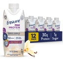 Assicurare Max Protein Shake | Vaniglia Francese | Pronto per bere | 30g Proteine per la salute del muscolo | 1g Zucchero, 4g Fibra | 11 fl oz, 12 Pack