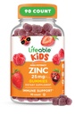 Zinco vitale per i bambini | 25mg | Grandi Gummie naturali aromatizzate allo zinco | Gluten Free Vegetariano Non OGM Integratori di zinco | Bambini Zinco per il supporto immunitario | 90 Gummies