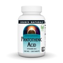 Fonte Naturals Acido Pantotenico 100 mg Vitamina B-5 Integratore alimentare - 250 compresse