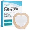 MedVance TM Silicone - Sacral Bordered Silicone Adhesive Foam Wound Dressing, Bed Sore Trattamento Bandage per Sacrum, Dimensioni 9"x 9" (6.1" Pad x 6.6" Pad), Box di 5 condimenti