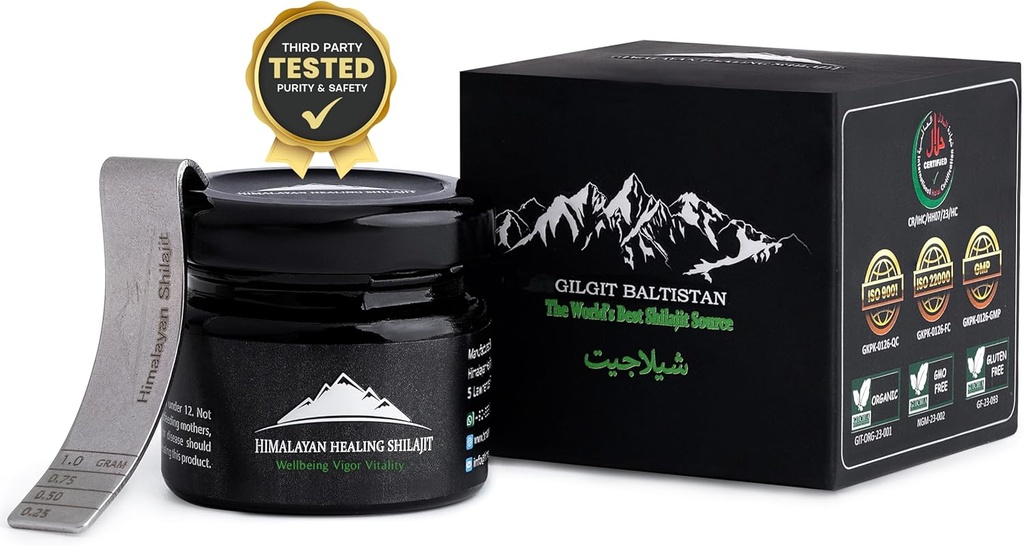 Gold Grade Himalayan Shilajit Resina per gli uomini e le donne| Gold Grade High Potency| 100% Authentic| Contiene acido Fulvic +85 minerali di trace per una salute ottimale