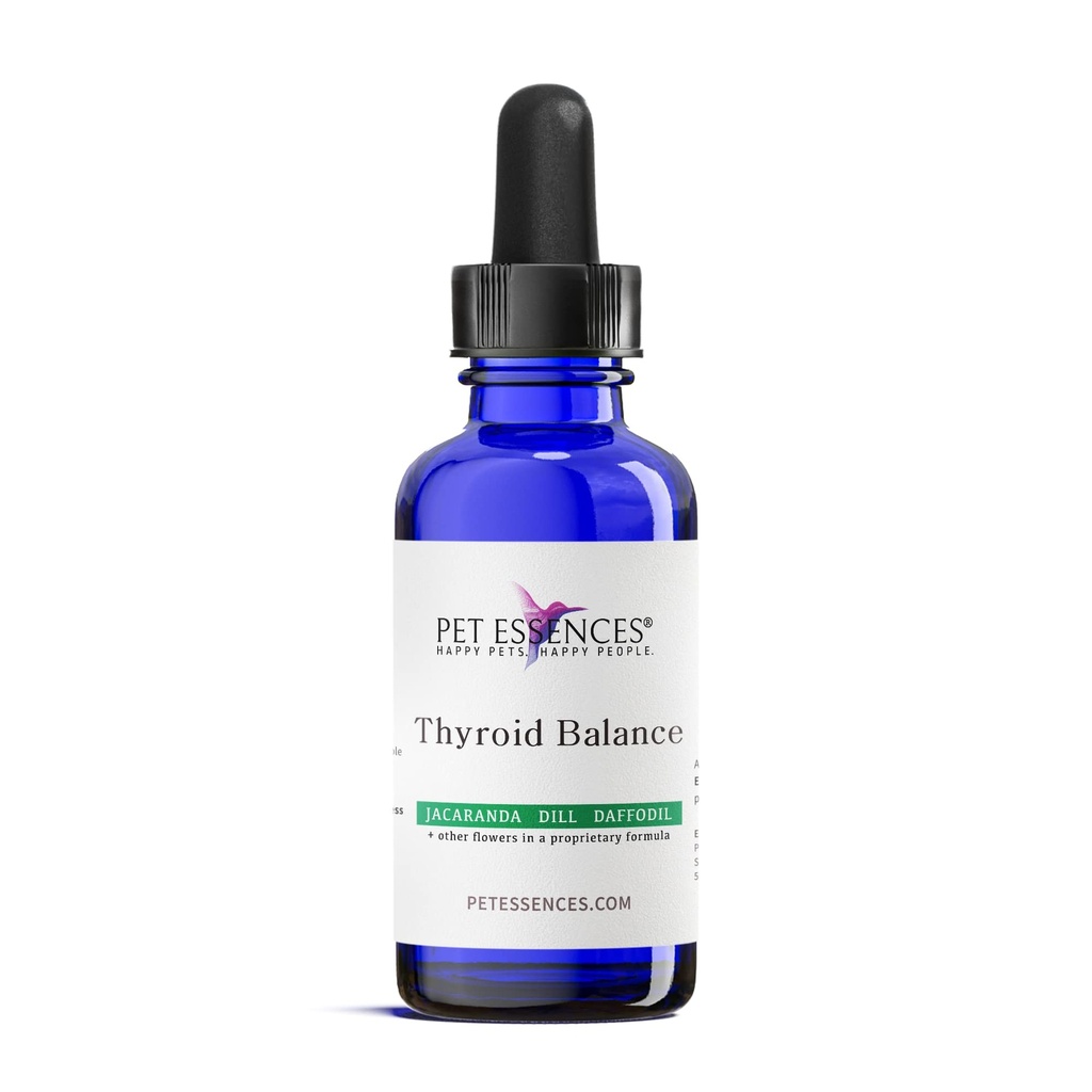 Integratore di supporto tiroideo, 1oz - Liquid Flower Essences for Dogs, Cats & Horses, promuove il bilanciamento tiroideo e il benessere emotivo - Sicuro, formula facile da usare per tutte le razze