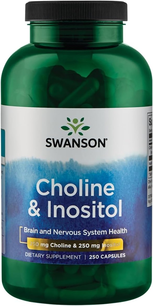 Swanson Choline & Inositol Nerve Support Funzione mentale 250/250 Milligrammi 250 capsule