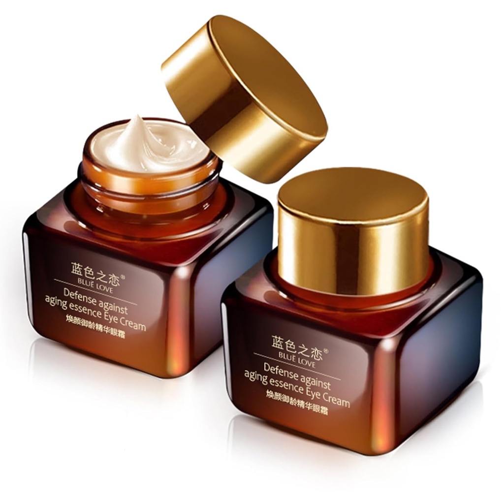 BLUE LOVE 2PCS Anti-Aging Eye Cream – Riduce Dark Circles & Puffiness Under-Eye Bags – Moisturizing & Fast-Absorbing Trattamento delle rughe per uomini e donne