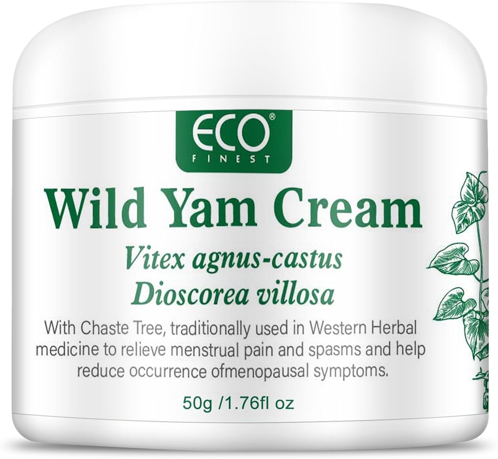 Crema di Yam Selvatico di WFDL per bilanciamento dell'ormone, Crema di Yam Organica con Chasteberry, Aloe & Vitamina E per Rilievo di Menopausa, Soothes Night Sweats & Hot Flashes, Eases Mood Swings (1.76 OZ)