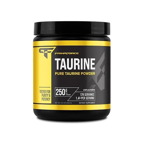 PrimaForce Taurine Powder, 250 Grammi - Supplemento gratuito non OGM & Gluten