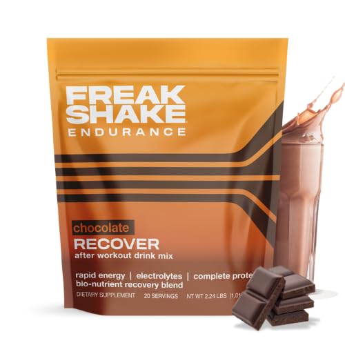 Freak Shake Endurance Rapid Recovery Chocolate Drink Mix 20 Pouch - Carbohydrates, Electrolytes & Complete Protein