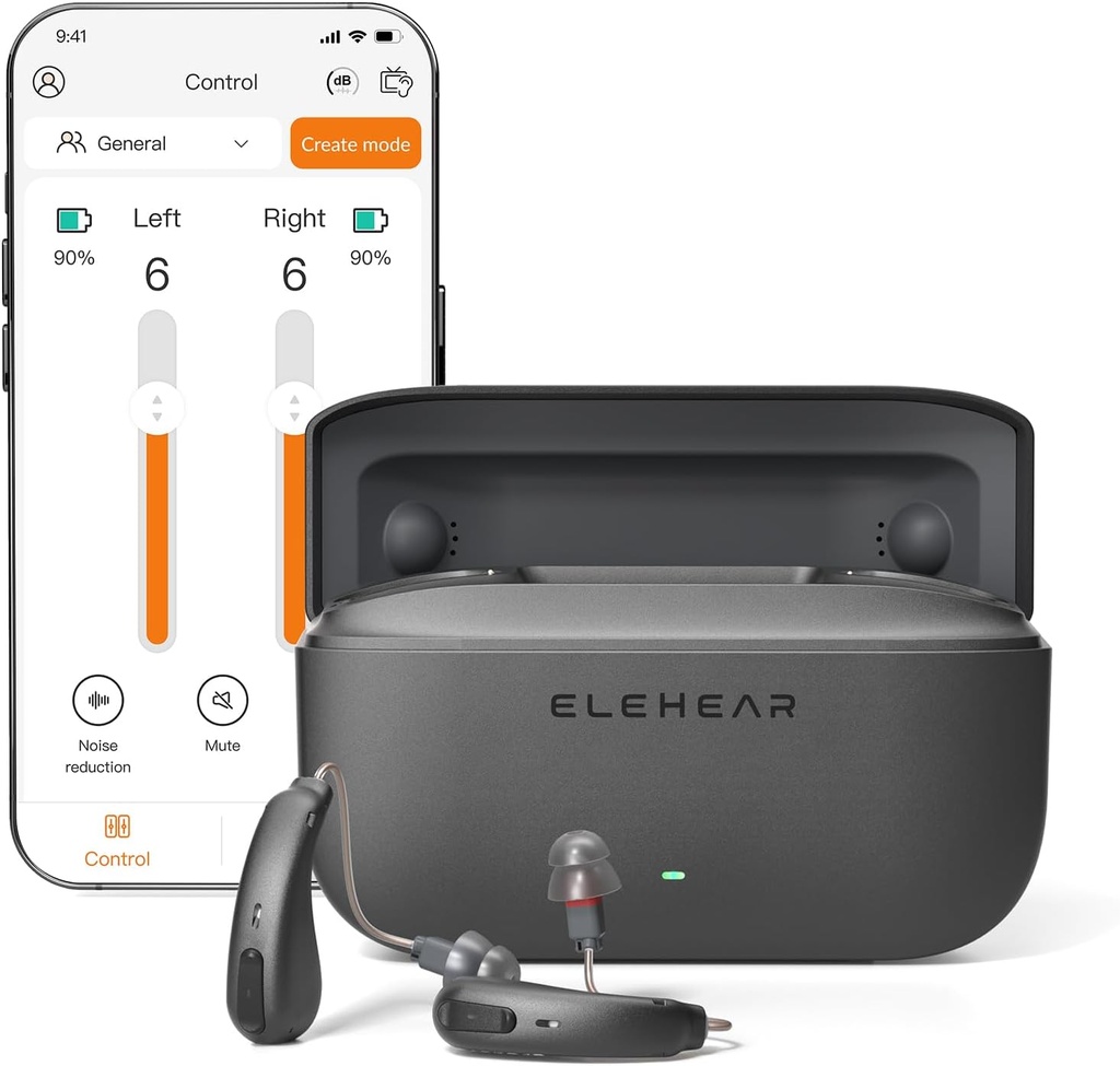Apparecchi acustici Alpha Pro, apparecchi acustici Bluetooth OTC per adulti anziani, apparecchi acustici ricaricabili intelligenti con cancellazione del rumore AI, apparecchi acustici Bluetooth Enabled & App Control, comodo Fit