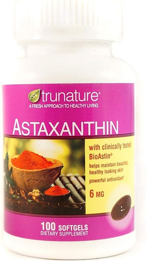 TruNature Astaxanthin 6 mg - 2 bottiglie, 100 softgels
