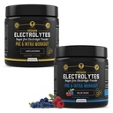 MMA Nutrition HRDWRK 100 Servings Keto Electrolytes Powder Hydration Sugar Free - Polvere elettrolita per aumentare la resistenza e ridurre la fame con Electrolytes Supplement - Unflavored & Blue Raspberry Set