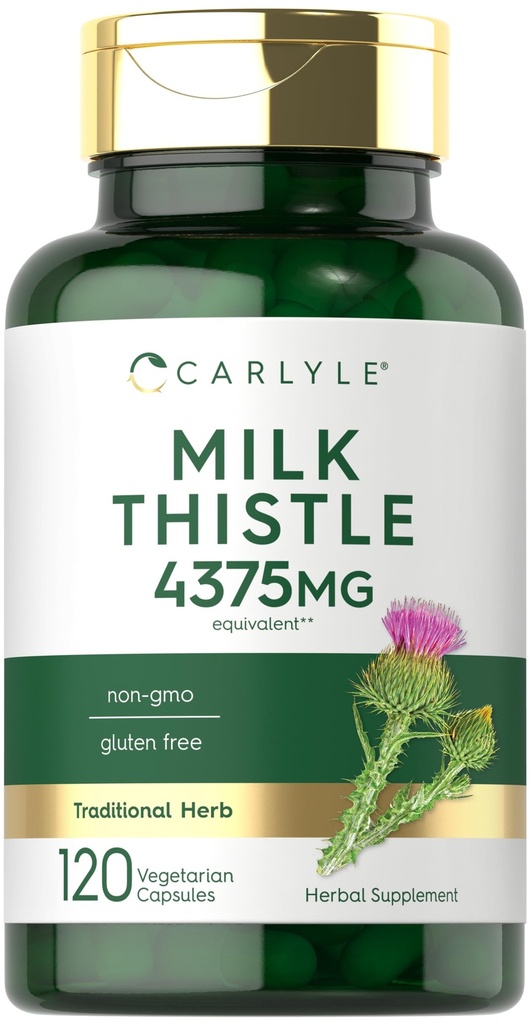 Carlyle Milk Thistle Supplemento | 120 capsule | Estratto di alta potenza | Vegetariano, Non OGM, Senza glutine