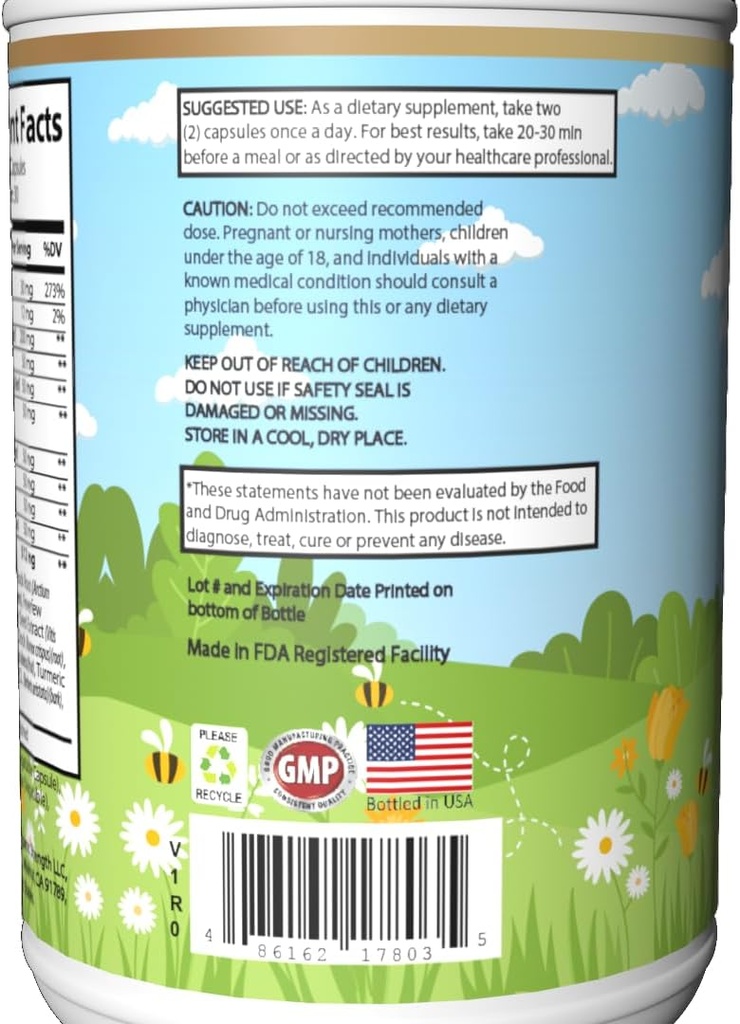Supporto per fegato - Premium Blend with Milk Thistle, Artichoke, Beetroot & More - Supporta il metabolismo e gli enzimi digestivi - 60 capsule vegetali - Blended in USA