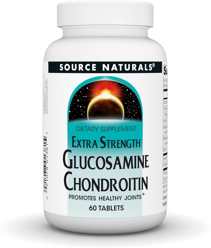 Fonte Naturals Extra Strength Glucosamine Chondroitin, promuove Giunti sani*, 60 compresse