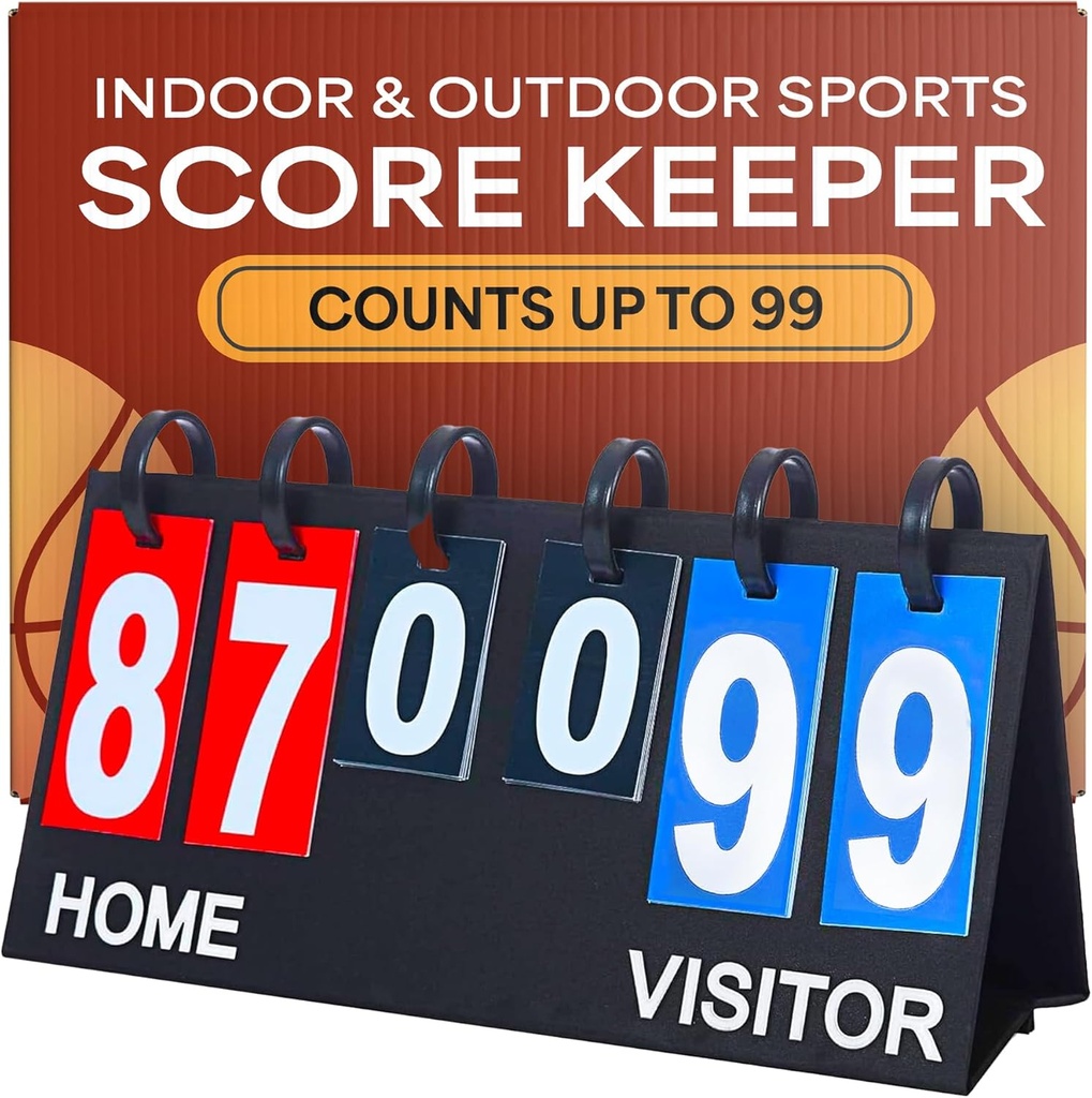 Upstreet Scoreboard/Score Keeper per Indoor & Outdoor Sports - Ping Pong/Baseball/Tennis/Basketball Scoreboard o Varsity Scoreboards/Volleyball Scorekeeper - Portable Scoreboard Flips fino a 99