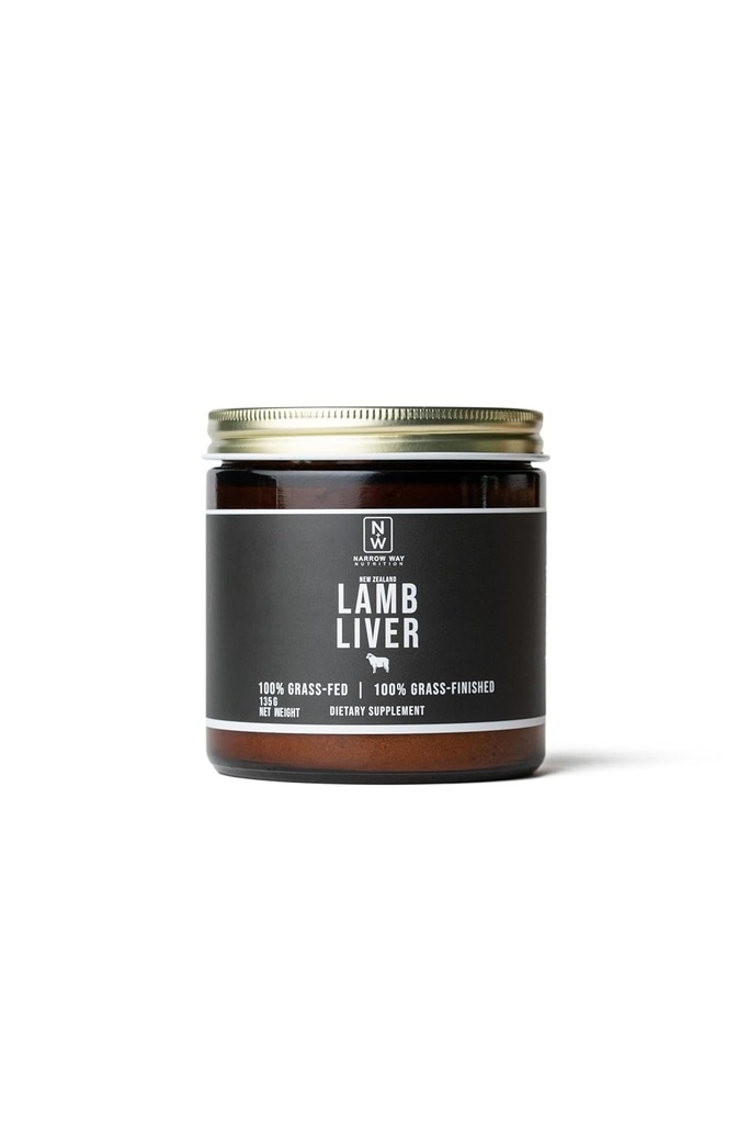 Narrow Way Nutrition - LAMB LIVER Raised rigenerativamente in Nuova Zelanda 135G, 100% Grass-Fed & 100% Grass-Finished, 45 giorni di alimentazione a 1 Scoop (3G) Quotidiano