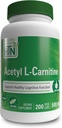 Salute Thru Nutrition Acetyl L-Carnitine 500mg 200 capsule | Supporti Cognizione & Mentale Funzione | Memoria & Attenzione | Non-OGM, Terza Parte Testata, Ipoallergenico, Gluten Free, Soy Free, Vegan