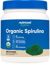 Polvere di Spirulina Organica Nutricost 454 Grammi, 1LB - Spirulina Organica Pura e Certificata